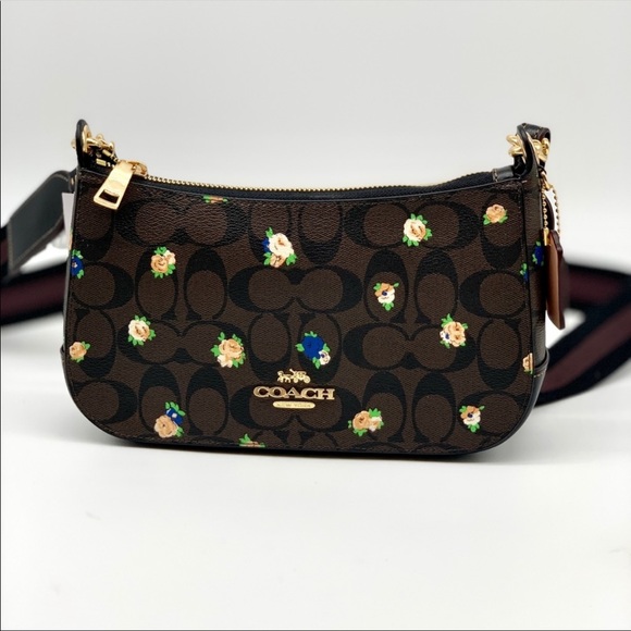Coach Handbags - NWT Coach Jes Baguette in Signature Canvas with Vintage Mini Rose Print